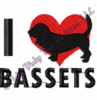 I Heart Basset Hounds Embroidery