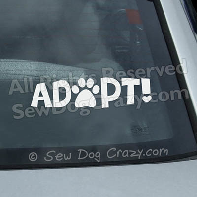 Dog Adopt Car Window Stickers
