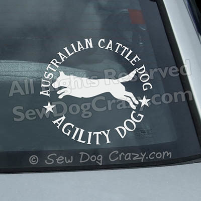 Cattle Dog Agility Car Window Sticker