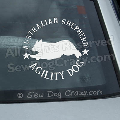 Australian Shepherd Agility Car Window Sticker