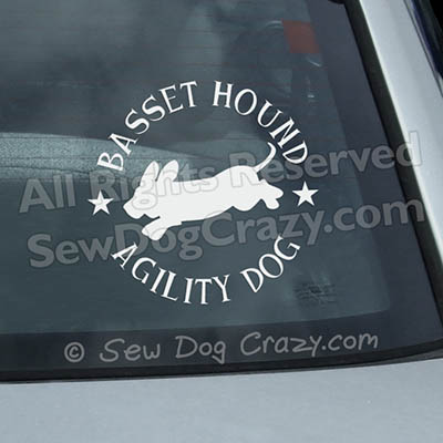 Basset Hound Agility Car Window Sticker
