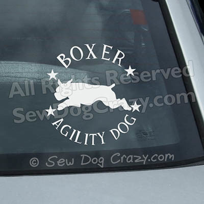 Boxer Agility Car Window Stickers