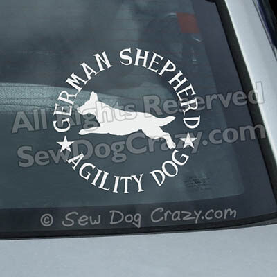 German Shepherd Agility Car Window Stickers