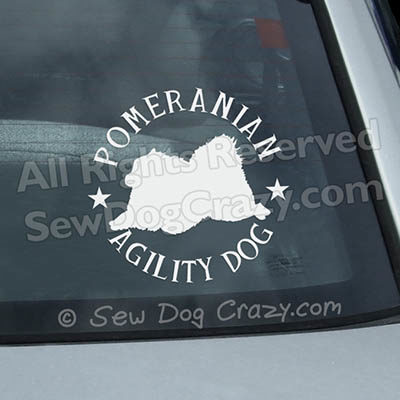 Pomeranian Agility Car Window Sticker