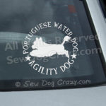 Portuguese Water Dog Agility Car Window Sticker