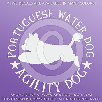 Portuguese Water Dog Agility Car Window Decals