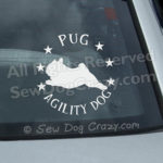 Pug Agility Car Window Stickers