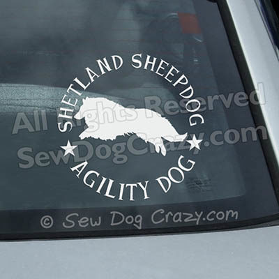 Sheltie Agility Car Window Stickers
