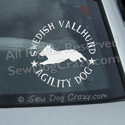 Swedish Vallhund Agility Car Window Sticker
