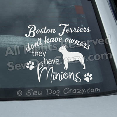 Funny Boston Terrier Car Window Decals