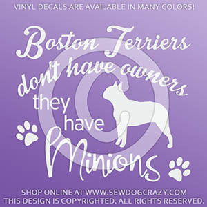 Funny Boston Terrier Decals