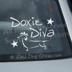 Doxie Diva Car Window Stickers