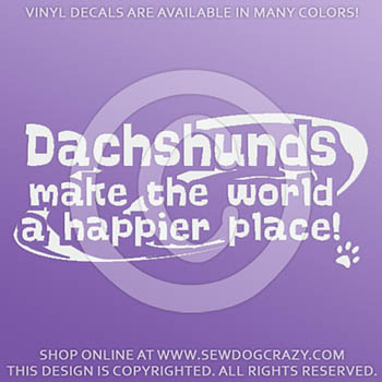 Happier Place Dachshund Vinyl Decals