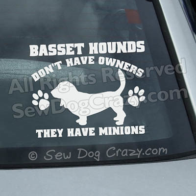 Funny Basset Hound Car Window Stickers