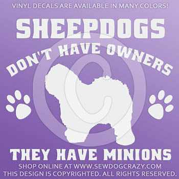 Funny Old English Sheepdog Vinyl Stickers