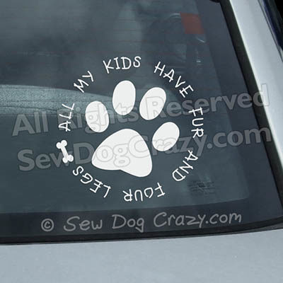 Furry Kids Car Window Stickers