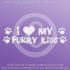 I Love my Furry Kids Car Decals
