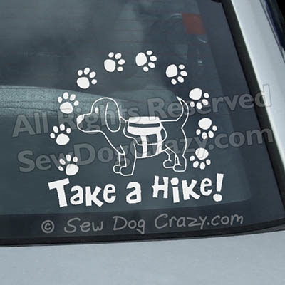 Dog Hiking Window Stickers
