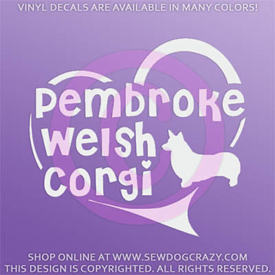 Love Pembroke Welsh Corgi Car Sticker