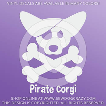 Pirate Corgi Vinyl Sticker