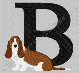 Cute Basset Hound Embroidery