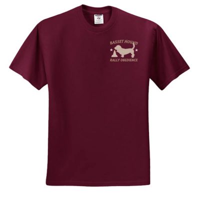 Rally Obedience Basset Hound Embroidered TShirt