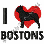 I Love Boston Terriers Embroidery