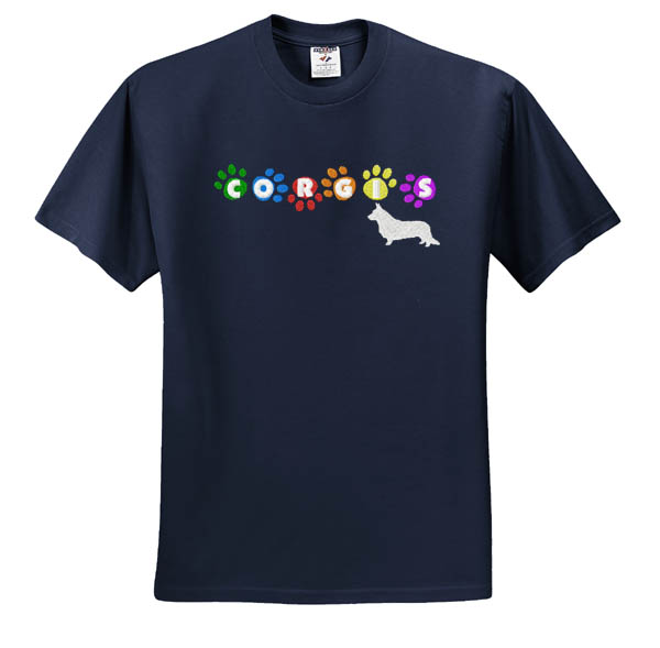 Pretty Cardigan Welsh Corgi Embroidered T-Shirt