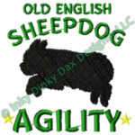 Agility Old English Sheepdog Embroidery