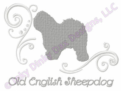 Classy Old English Sheepdog Embroidery