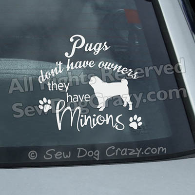 Funny Pug Car Window Stickers