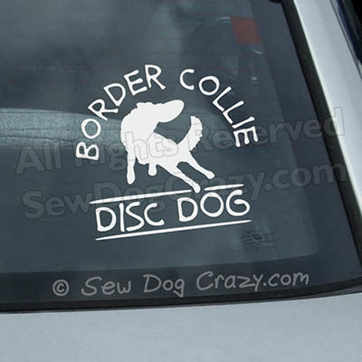Border Collie Disc Dog Decal