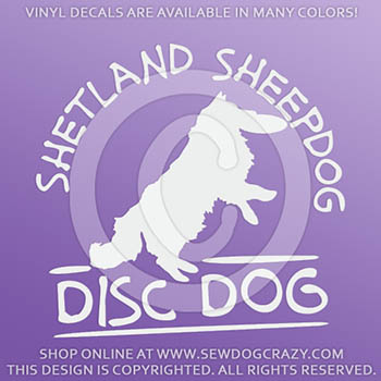 Sheltie Disc Dog Decals