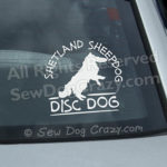 Sheltie Disc Dog Window Sticker