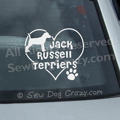 Love Jack Russell Terriers Car Window Stickers