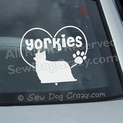 I Love Yorkshire Terriers Vinyl Sticker