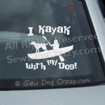 Kayaking with Dog Window Sticker