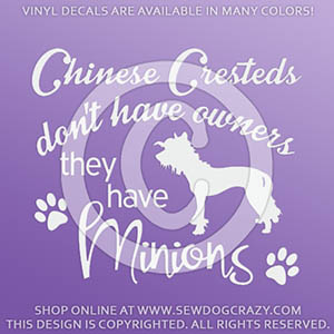 Funny Chinese Crested Window Stickers