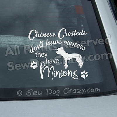 Funny Chinese Crested Window Stickers