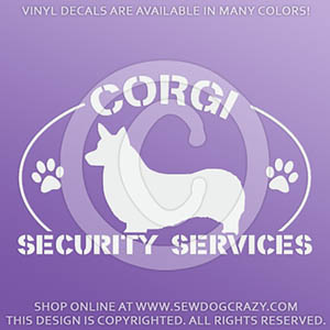 Corgi Security Vinyl Stickers