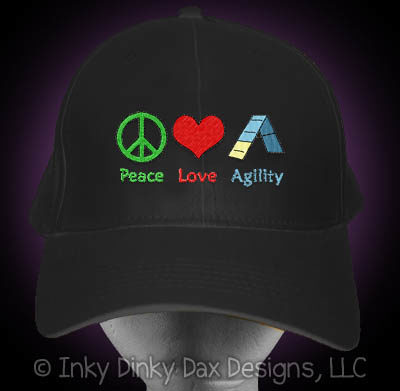 Peace Love Agility Embroidered Hat