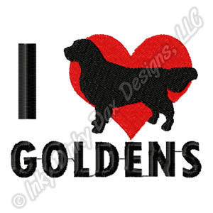 I Love Goldens Embroidery
