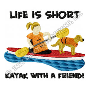 Dog Kayaking Embroidery