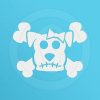 Cool Girlie Dog Skull Decal