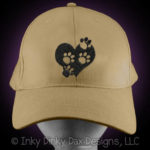 Embroidered Paw Prints on Heart Hat