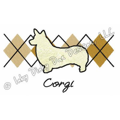 Argyle Corgi Embroidery
