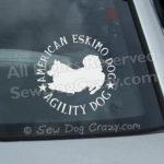 American Eskimo Agility Car Window Sticker