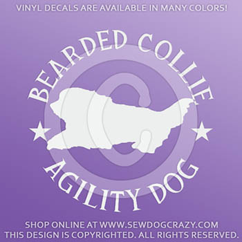 Bearded Collie Agility Vinyl Stickers