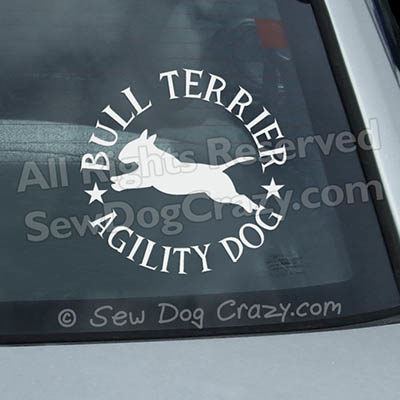 Bull Terrier Agility Car Window Sticker