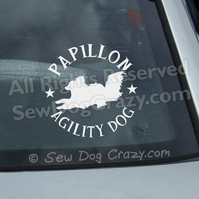 Papillon Agility Car Window Sticker